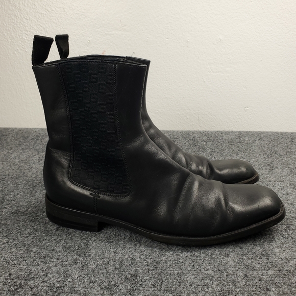 Vintage Gucci Tom Ford Era Chelsea Boots Mens 8.5 Black Leather G Logo 132526